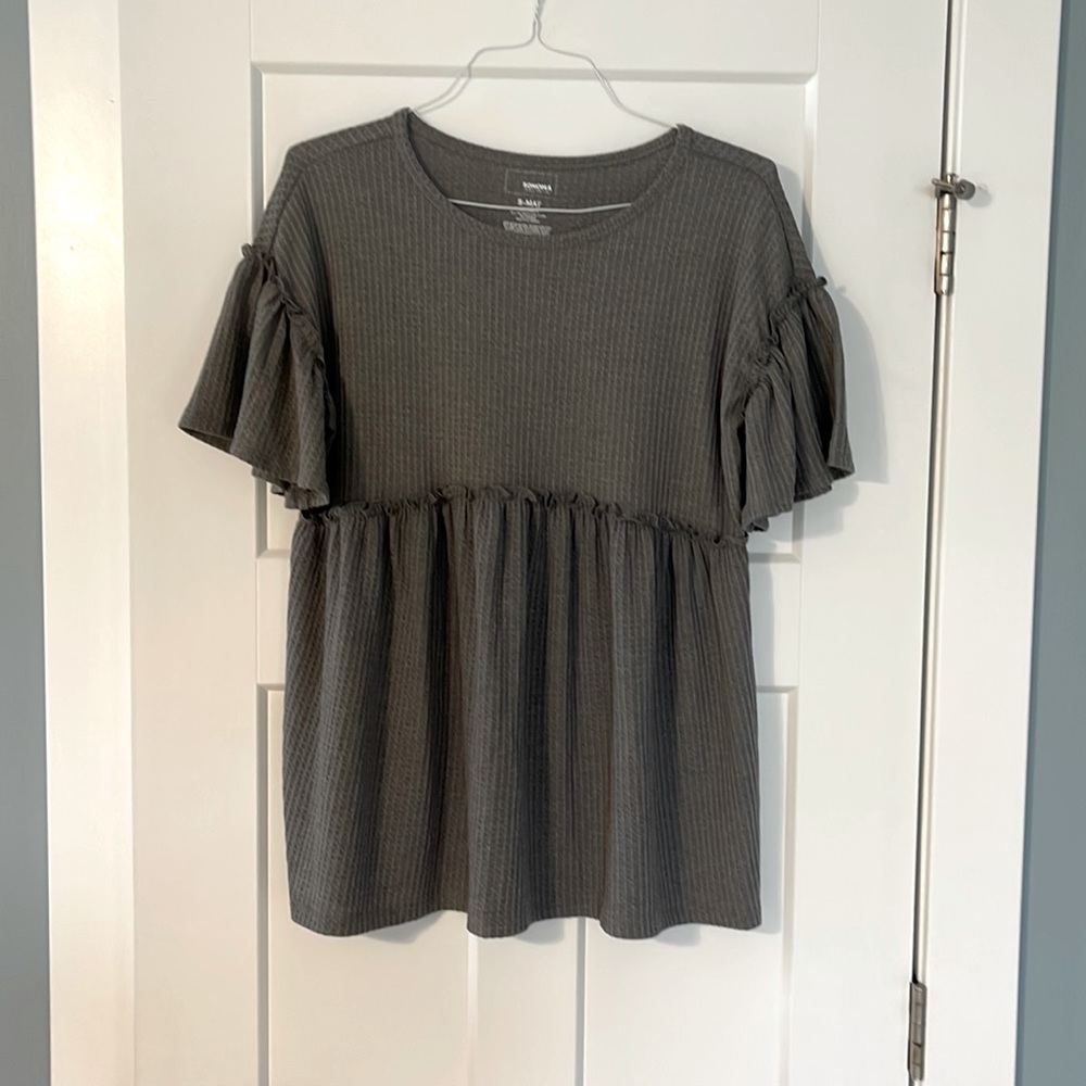Gray Maternity babydoll top-Small